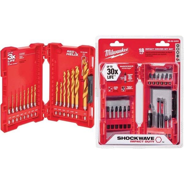 Drill Bit Set: Hex Shank Drill Bits, 15 Pc, 0.0625" to 0.5" Drill Bit Size, 135 °, Steel