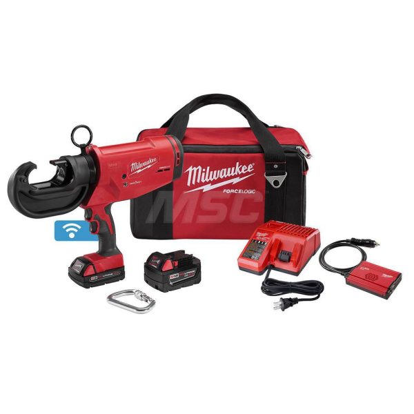 Power Crimper: 2 Lithium-ion Battery Included, 18Ah, Straight Handle, 18V