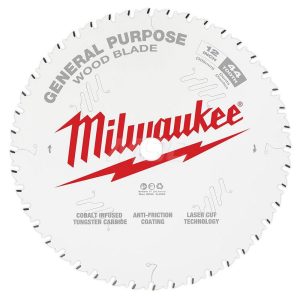 Wet & Dry Cut Saw Blade: 12" Dia, 1" Arbor Hole, 44 Teeth
