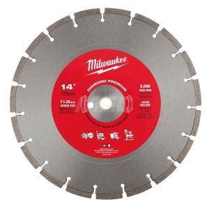 Wet & Dry Cut Saw Blade: 14" Dia, 1" Arbor Hole, 1/8" Kerf Width
