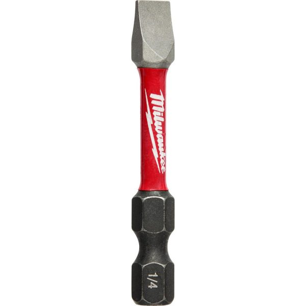 Slotted Screwdriver Bits; Blade Width (mm): 0.25in ; Drive Size (Inch): 0.25in ; Blade Thickness: 0.25in ; Blade Thickness (Decimal Inch): 0.25in ; Overall Length (Inch): 2.00