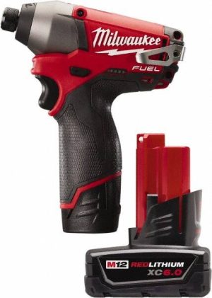 Cordless Impact Driver: 12V, 1/4" Drive, 99.99 ft/lb, 2,650 RPM