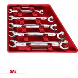 Wrench Sets; Tool Type: Lug Nut Wrench Set ; Set Type: Flare Nut Wrenches ; System Of Measurement: Inch ; Container Type: Tray ; Wrench Size: 1/4x5/16 in; 3/8x7/16 in; 1/2x9/16 in; 5/8x11/16 in; 3/4x7/8 in ; Material: Chrome Vanadium Steel