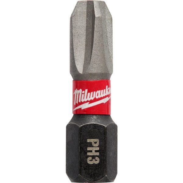 Phillips Screwdriver Bits; Point Size: #3 ; Drive Size: 1/4in (Inch); Overall Length (Inch): 1 ; Material: Steel ; Tool Type: Phillips Bit
