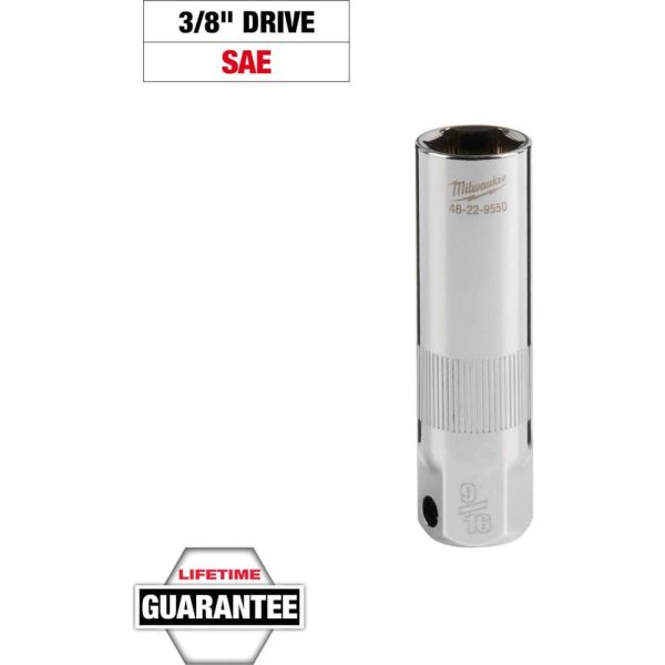 Hand Sockets; Drive Size: 3/8in (Inch); Socket Size (Inch): 9/16 ; Drive Style: Hex ; Number Of Points: 6 ; Overall Length (Decimal Inch): 2.6800 ; Material: Chrome Vanadium Steel