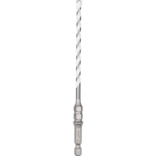 Rotary Drill/Hammer Drill Bits; Drill Bit Size (Inch): 3/16 ; Shank Type: Hex Shank ; Drill Bit Material: Carbide ; Shank Diameter (Inch): 1/4 ; Overall Length (Inch): 6 ; Includes: (1) 3/16" x 6" Carbide Multi Material Drill Bit For Concrete Screws