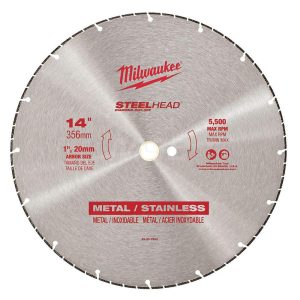 Wet & Dry Cut Saw Blade: 14" Dia, 1" Arbor Hole, 1/8" Kerf Width