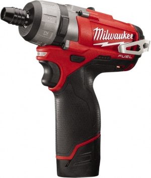 Cordless Screwdriver: 12V, 1/4" Bit Holder, 325 in/lb, 2 Speed