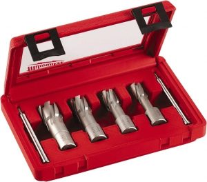 4 Piece, 9/16 to 15/16" Cutter Diam, 1-3/8" Cutting Depth, Carbide-Tipped Annular Cutter Set