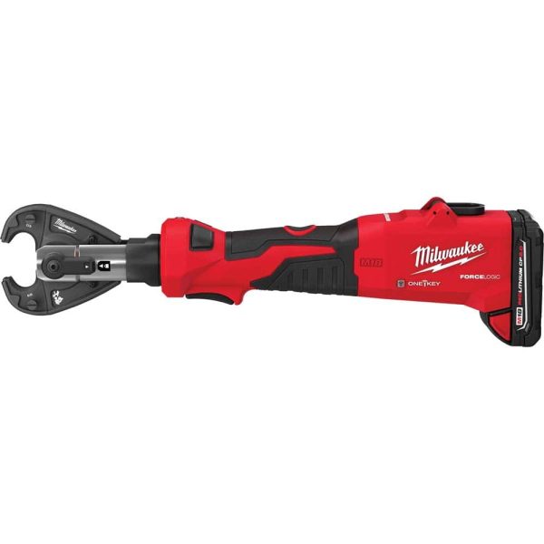 Power Crimper: 12,000 lb Capacity, Lithium-ion Battery Included, Inline Handle, 18V
