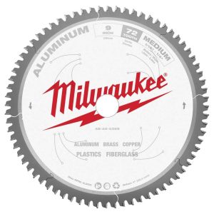 Aluminum Saw Blade: 7-1/4" Dia, 1" Arbor Hole, 0.094" Kerf Width, 72 Teeth
