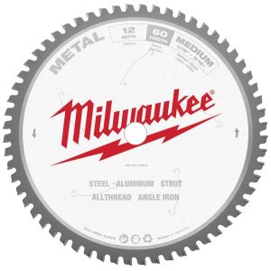 Wet & Dry Cut Saw Blade: 12" Dia, 1" Arbor Hole, 0.087" Kerf Width, 60 Teeth
