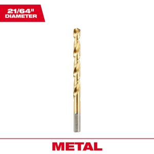 Jobber Length Drill Bits; Drill Bit Size (Inch): 21/64 ; Drill Bit Material: High Speed Steel ; Cutting Direction: Right Hand ; Coating/Finish: Titanium Nitride ; Number of Flutes: 2 ; Spiral Type: Regular