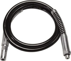 4' Long, 10,000 psi Operating Pressure, Steel Grease Gun Hose