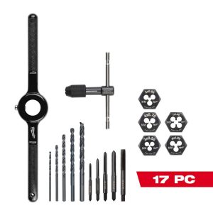 Tap, Die & Drill Sets; Minimum Tap Thread Size: M3-0.50 ; Maximum Tap Thread Size: 7X1.00 ; Minimum Die Thread Size: M3-0.50 ; Maximum Die Thread Size: M7-1.00 ; Minimum Drill Size: 2.5 ; Maximum Drill Size: 15/64