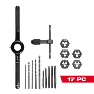 Tap, Die & Drill Sets; Minimum Tap Thread Size: 6-32 NC ; Maximum Tap Thread Size: 1/4-20 ; Minimum Die Thread Size: 6-32 NC ; Maximum Die Thread Size: 1/4"-20 NC ; Minimum Drill Size: #7 ; Maximum Drill Size: #36
