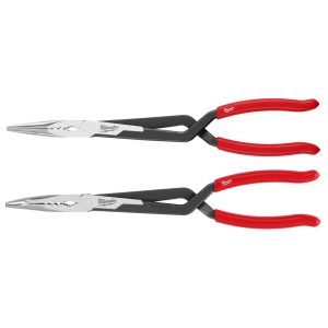 Plier Sets; Plier Type Included: Straight Long Reach Pliers ; Container Type: Clamshell ; Handle Material: Plastic ; Includes: (1) 13" Straight Long Reach Plier, (1) 13" 45 Degree Long Reach Plier ; Insulated: No ; Tether Style: Not Tether Capable
