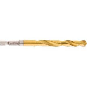 Mechanics Drill Bit: 23/64" Dia, 1350, High Speed Steel, Hex Shank, Split Point