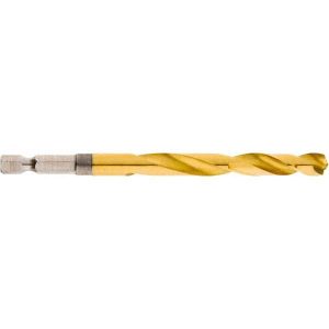 Mechanics Drill Bit: 21/64" Dia, 1350, High Speed Steel, Hex Shank, Split Point