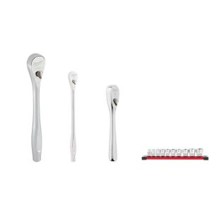 Ratchets; Drive Size: 3/8 ; Head Shape: Slim Line; Pear ; Head Features: 4 Deg Arc Swing ; Material: Steel; Alloy Steel ; Overall Length (Inch): 8-1/2 ; Number of Gear Teeth: 90