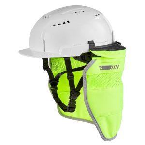 Hard Hat Neck Shade: Polyester, Yellow, Use with Milwaukee & Most Professional Helmet & Hard Hat