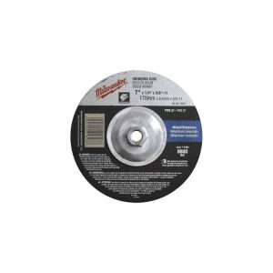 Depressed Center Wheel: Type 27, 7" Dia, Aluminum Oxide