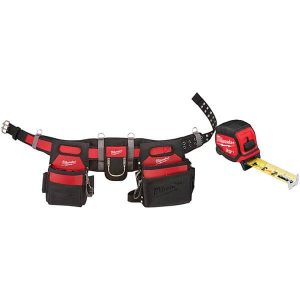 Tool Aprons & Tool Belts; Tool Type: Tool Belt ; Minimum Waist Size: 30 ; Maximum Waist Size: 53 ; Material: Nylon ; Number of Pockets: 29 ; Color: Black/Red