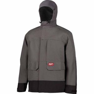 Rain Jacket: Size XL, Gray, Polyester & Polyurethane