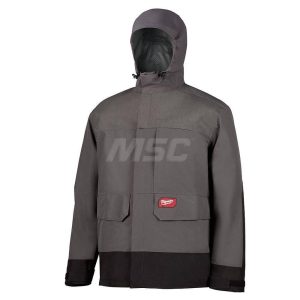 Rain Jacket: Size 3X-Large, Non-Hazardous Protection, Gray, Polyester & Polyurethane
