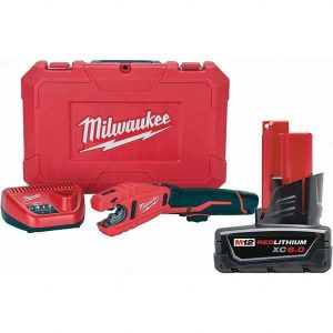 Cordless Pipe & Tube Cutter: 3/8 to 1" Pipe Capacity, Tube