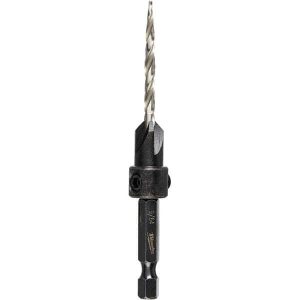Adjustable-Depth Drill Countersinks; Cutter Head Diameter (Inch): 1/4 ; Drill Size Compatibility (Inch): 9/64 ; Drill Size Compatibility: 0.1406in ; Collar Thickness (Inch): 1/4 ; Collar Diameter (Inch): 1/4 ; Cutter Head Length (Inch): 1/8