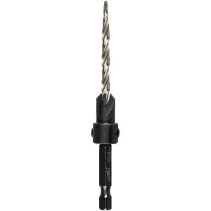 Adjustable-Depth Drill Countersinks; Cutter Head Diameter (Inch): 1/4 ; Drill Size Compatibility (Inch): 11/64 ; Drill Size Compatibility: 0.1719in ; Collar Thickness (Inch): 1/4 ; Collar Diameter (Inch): 1/4 ; Cutter Head Length (Inch): 1/8
