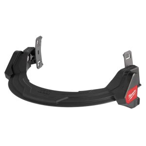 Hard Hat Full Face Shield Mount: Plastic, Black, Milwaukee Safety Helmet with No Brim