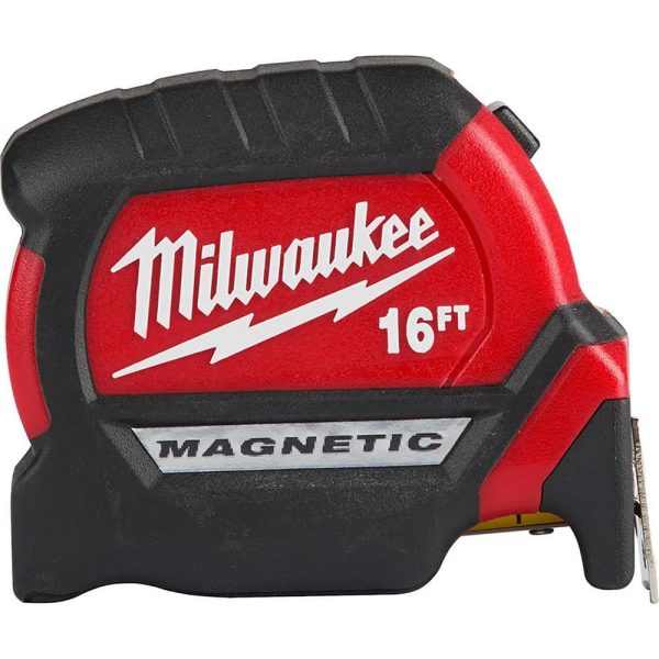 Tape Measure: 16' Long, 1" Width, Black & Yellow Blade