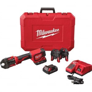 Power Crimper: 2 Lithium-ion Battery Included, 2Ah, Inline Handle, 18V