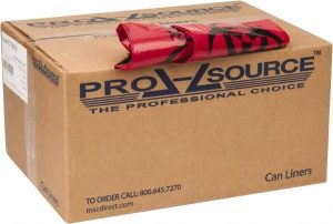 500 Qty 1 Pack 10 Gal Capacity, Red, Low-Density Polyethylene, Hazardous Waste Bag