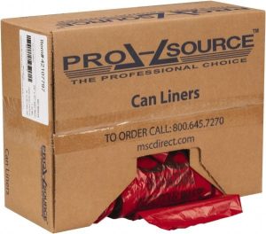 Pack of (250) 16 Gal Capacity, Red, Hazardous Waste Bags