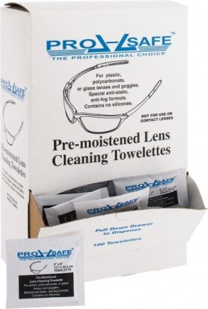Silicone Free Lens Cleaning Towelettes: Anti-Fog, Anti-Static, Individually Wrapped, 5" Wide, 8" Long