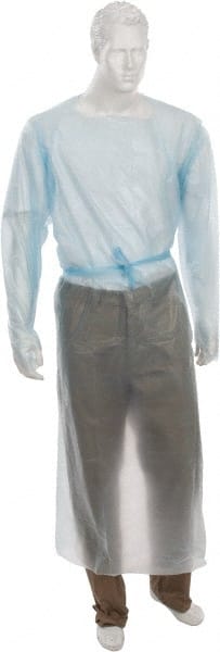 Rain & Chemical Resistant  Isolation Gown:  Universal,  Blue,  Polyethylene