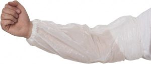 100 Pairs Size L, White Polypropylene Disposable Sleeves