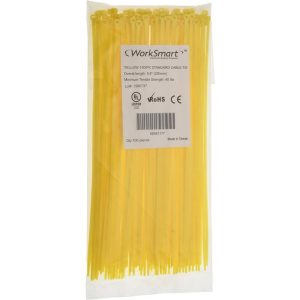 Cable Tie Duty: 9.8" Long, Yellow, Nylon, Standard