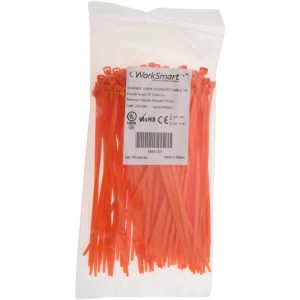 Cable Tie Duty: 8" Long, Orange, Nylon, Standard