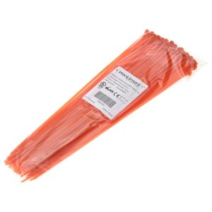 Cable Tie Duty: 14.6" Long, Orange, Nylon, Standard
