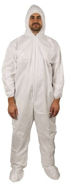 25 Qty 1 Pack Size L Film Laminate Chemical Resistant Coveralls