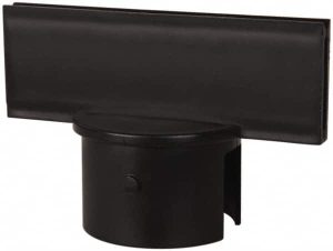 Pedestrian Barrier Sign Adapter & Pole Sign Adapter: Plastic, Black, Use with 2-1/2 in Poles