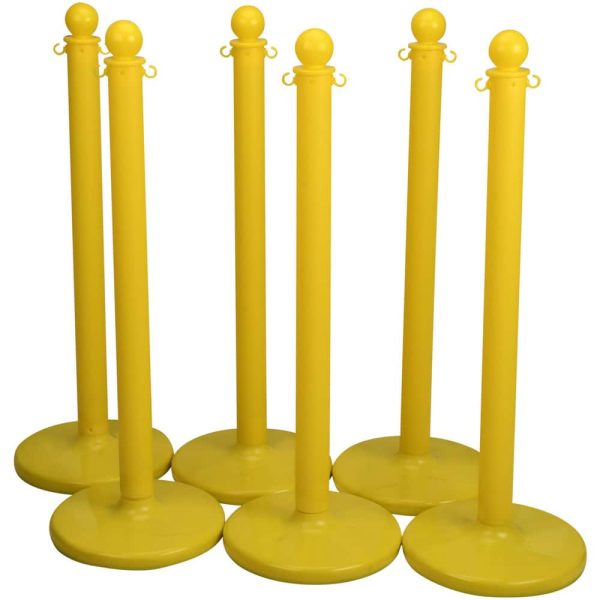 Free Standing Retractable Barrier Post: Plastic Post, Plastic Base