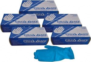 Disposable Gloves: Size X-Large, 8 mil, Nitrile, Powdered