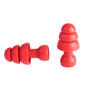 Earplug: 25dB, Foam, Cone, Push-In Stem, Banded