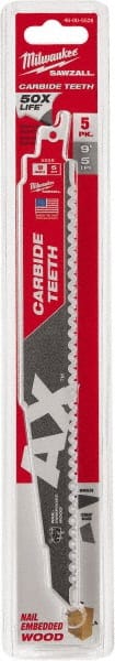 12" Long x 1" Thick, Carbide Reciprocating Saw Blade