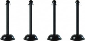 Free Standing Retractable Barrier Post: Plastic Post, Plastic Base
